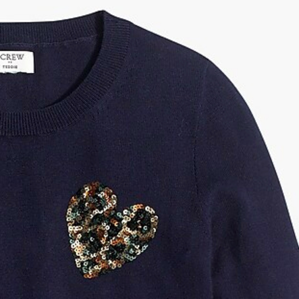 🆕 NWT 🐆 Sequined-heart leopard Teddie sweater - Picture 5 of 6